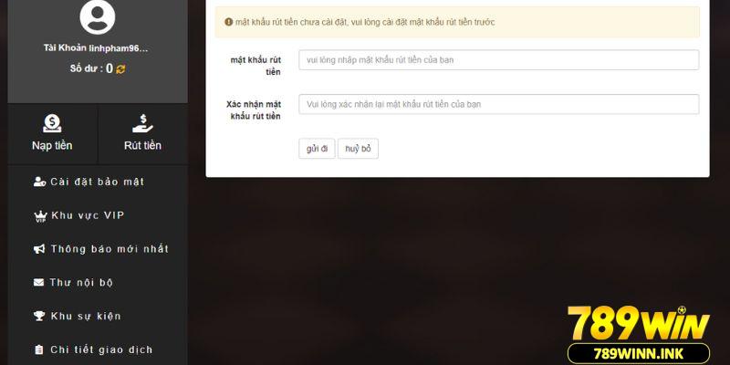 Rút tiền 789win 1 Thông tin liên quan đến giao dịch rút tiền về tài khoản tại nhà cái 789WIN